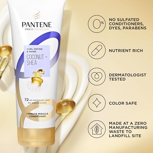 Pantene Pro-V Miracles Curl Define & Shine Coconut + Shea 1 Minute Miracle Conditioner 10.9 FL OZ