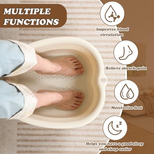 Foot Soaking Bath Basin, Soaking Tub, Large Basin, Feet Pedicure|Foot Massager, Ideal for Relaxation & Stress Relief - Perfect for Home & Spa Use (White)