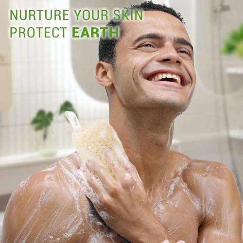 Natural Vietnamese Loofah Sponge, 100% Plant-Based Luffa Exfoliating Body Scrubber for Shower, Multi-Functional for Kitchen, Ideal for Men & Women, Spa & for Pet (6pcs/Pack)