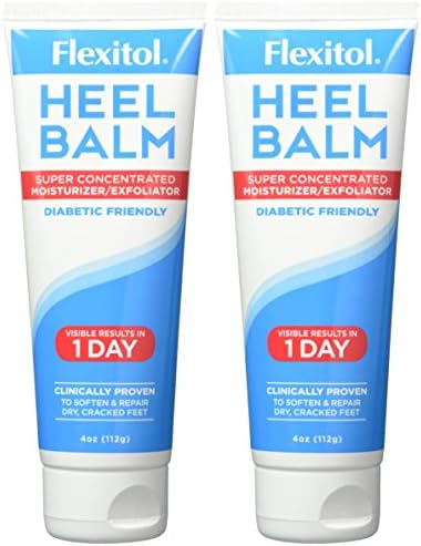 Flexitol Heel Balm 4 Oz Tube (Pack of 2), Rich Moisturizing & Exfoliating Foot Cream. Fast Relief of Rough, Dry & Cracked Skin on Heels/Feet. For Daily Use and Pedicures. Diabetic Safe and Effective