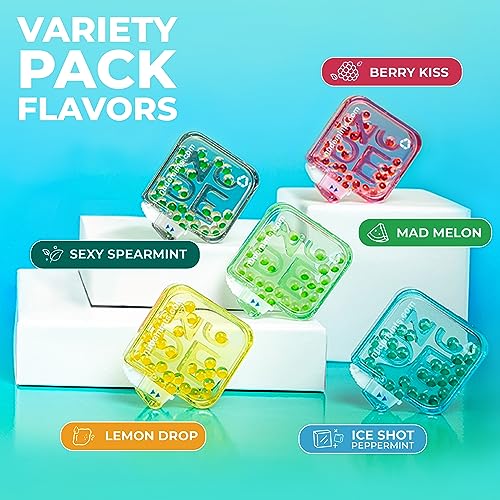 MINTS | Dual Action Liquid Capsules | Mouth Watering Mint - Lasts 3X Longer - 3X Stronger - Extreme Bad Breath Treatment For Adults - Sugar Free, 0 Calorie - Variety - 5 Pack - 150 Capsules