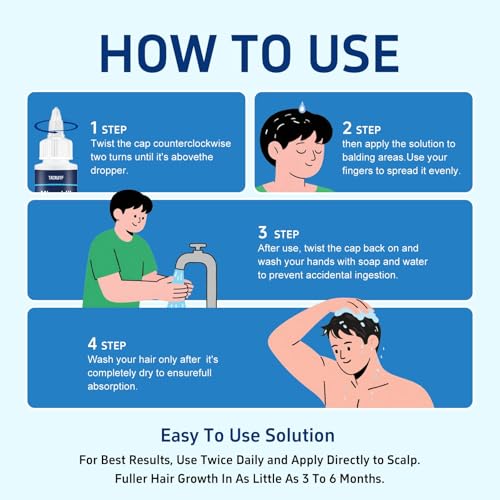 6 Packs, 5% Minoxidil with Biotin, Hair Growth Treatment, Minoxidil Hair and Beard Growth Oil, Minoxidil for Men and Women, Supports Thicker and Fuller Hair & Beard (12 fl oz, 6 Month Supply)