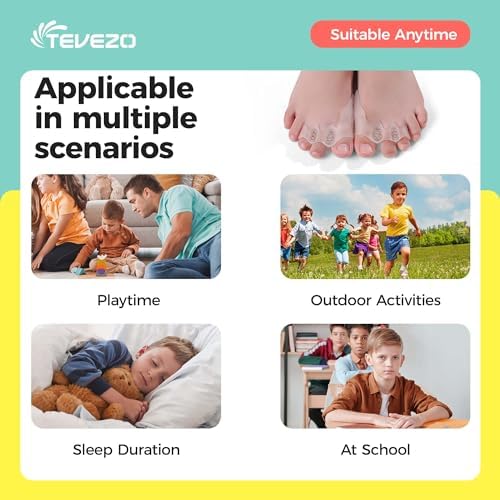 Toe Spacers & Bunion Corrector for Kids | Toe Separators,Corn Callus Removers|Hammer Toe Straightener|Bunion Relief|Overlapping Toes Separators|Corn Pads for Toes|1 Pair (Small-Kids)