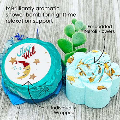 Variety Shower Bomb Collection (5pk) – Essential Oil Aromatherapy Shower Tablets for Stress, Relaxation, Mood Lift, Energy and Open Airways | Secret Santa Christmas Gift Idea (No Bomb Bag)