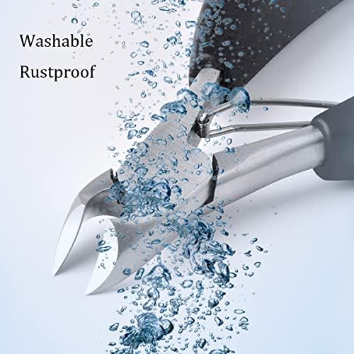 Podiatrist Toenail Clippers, Professional Thick & Ingrown Toe Nail Clippers for Seniors & Men, Pedicure Clippers Toenail Cutters & Super Sharp Curved Blade Grooming Tool