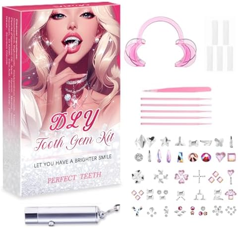 Fiorland DIY Tooth Jewelry Kit – 2025 New Sparkling Crystal Gems Starter Set for Teeth Decoration, Easy at-Home Smile Bling Accessory Kit