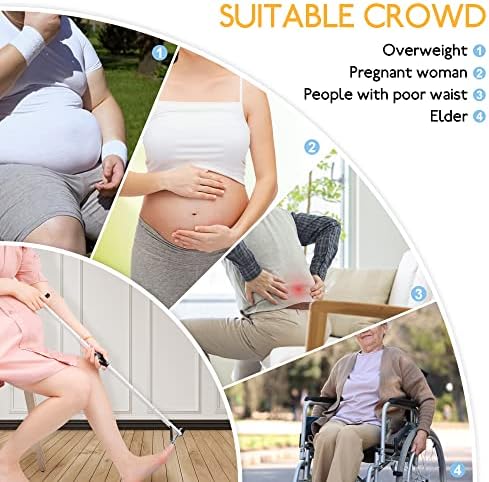 Foldable Long Handle Toenail Clippers Scissors, Easy Reach Pedicure Auxiliary Tools, Extended Nail Clippers for Seniors,Overweight, Hip and Waist Patients| Easy to Carry(with Magnifier, 32Inch)