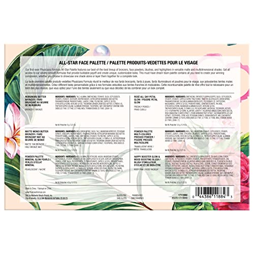 Physicians Formula All-Star Face Palette, Velvety-Smooth Buildable & Blendable Formulas,Versatile Matte and Multidimensional Shades, Cruelty-Free & Vegan