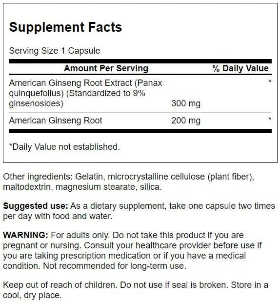 Swanson HERB American Ginseng STD 120 CAPS