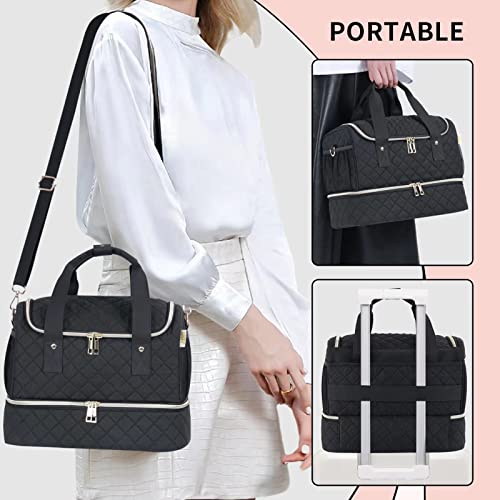 Nail Polish Organizer Case,Nail Storage Organizer Holds Nail Lamp & 50 Bottles Nail Polish,Travel Nail Tech Case,Nail Kit Organizer Bag Fits Nail Supplies & Manicure Tools,Black (Patented)