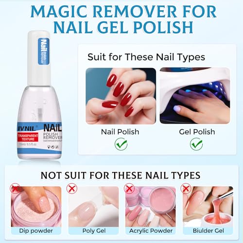 Gel Nail Polish Remover, Quickly Gel Remover with Latex Tape Peel Off Liquid and Manicure Tools, Easy Gel Polish Remover in 2-5 minutes, No Damage to Nails