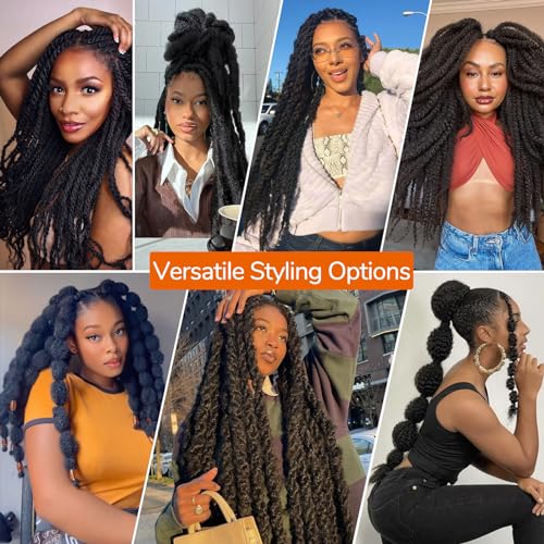 8 Packs Marley Twist Braiding Hair 24 Inches MarleyTwist Hair Long Cuban Twist Hair Marley Afro Kinky Curly Twist Faux Locs Crochet Hair Synthetic Marley Hair Extensions