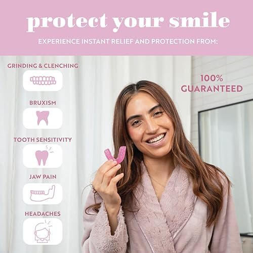 FlexiFit Night Guard for Women - Pack of 2 Mouth Guards for Teeth Grinding, Clenching and Bruxism (Pink)