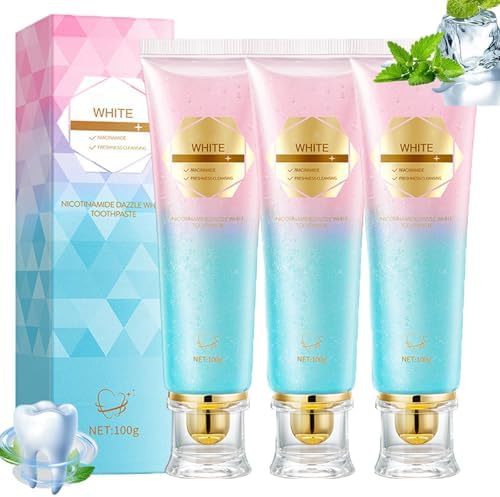 Peachloft Niacinamide Whitening Toothpaste, Probiotic Intensive White Toothpaste, Unismart & Tribright Toothpastes Triple Whitening Gel, Care Protect Tooth Strengthening, Mint, Fresh Breath