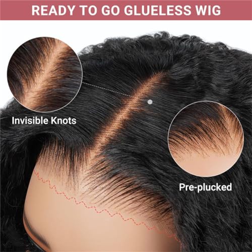 Wiggins Wig Ready And Go Glueless Wigs Human Hair Pre Plucked Pre Cut Curly Human Hair Wig 4x7 Lace Front Wig Pre Bleached Knots Glueless Wigs For Black Women 18 Inch