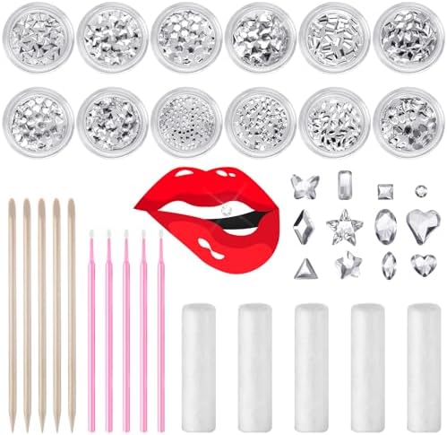 480 Pcs Tooth Gem Kit DIY Teeth Crystals Jewelry Fashionable Teeth Gems Kit Artificial Crystal Tooth Reflective Ornaments (Without Glue) (White)