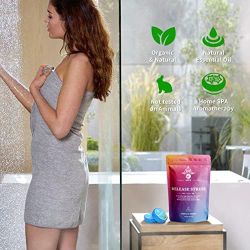 Shower Steamers Aromatherapy for Women or Men, Organic Shower Bombs with Chamomile Rose Lavender Mint Watermelon Eucalyptus Essential Oil, 18-Pack Bath Bombs Birthday Gift