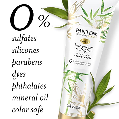 Pantene Sulfate Free Conditioner, Volumizing conditioner for fine or flat hair with Bamboo, Color Safe, 8.0 oz