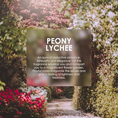 Jean & Len Scent Experience Peony & Lychee, Eau de Toilette with peony & lychee fragrance, practical mini perfume, ideal for on the go, minimalistic glass bottle, 0.34 Fl. Oz.