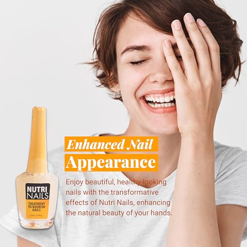 Nutri Nails: Nail Strengthener with Proteins, Minerals, Hyaluronic Acid & Vitamins - Nail Hardener, Growth & Nail Biting Treatment for Damaged Nails and Adults.