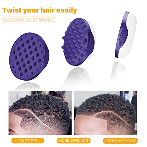 Silicone Brush for Curly, Afro, and Wavy Hair - Two-Sided Wave Tool for Long and Short Styles, Large and Small Curl Combs for Men, Women, Boys, and Girls - Purple, 1 Pcs