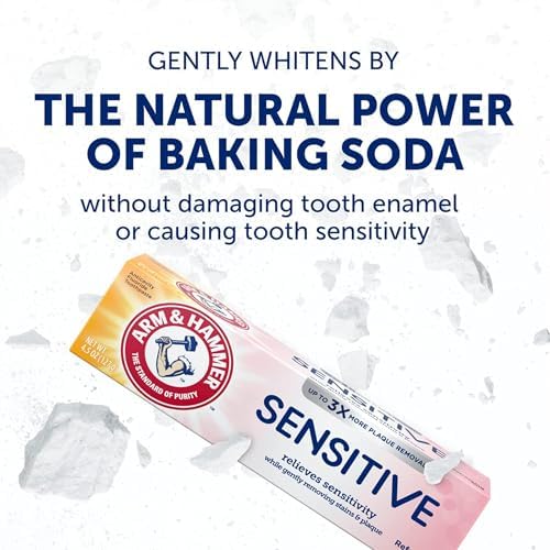 ARM & HAMMER Sensitive Teeth & Gums Toothpaste, 6 Pack, Refreshing Mint, Anticavity Fluoride Toothpaste with Baking Soda, Whitening Enamel Strengthening Paste, Travel Size 0.9 Oz