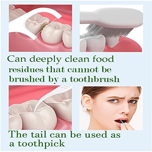 Dental Floss Picks 500 Count，Floss Sticks,Refill Bagged Flosser Toothpicks,High Elasticity,Unflavored,Re-Seal The Flossing Bag Suitable for Daily Cleaning of Teeth.