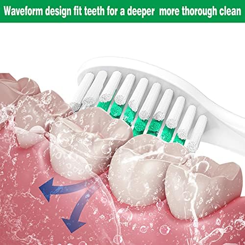 Replacement Toothbrush Heads Compatible with Philips Sonicare E-Series, Essence, Advance, CleanCare, Elite and Xtreme Screw-on Electric Phillips Brush Handles, 6 Pack