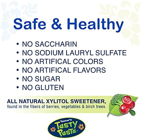 Tanner's Tasty Paste Vanilla Bling - Anticavity Fluoride Children’s Toothpaste/Great Tasting, Safe, and Effective Vanilla Flavored Toothpaste for Kids (3-Pack)