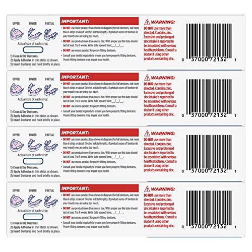 Fixodent Pure Strength Secure Denture Adhesive 2.4oz (Pack of 4)