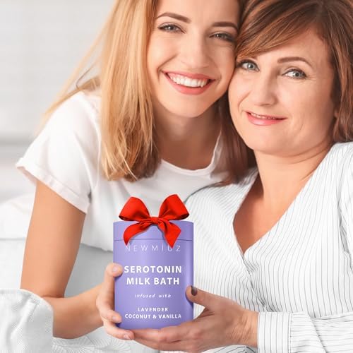 Creamy Coconut Lavender Milk Bath Soak Powder Moisturize Skin Calm Vanilla Luxury Spa Salt Destress Relaxation Gift for Women Perfect Stocking Stuffer