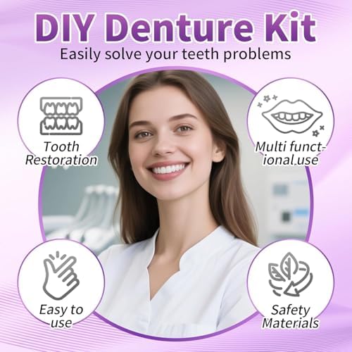 at-Home DIY Denture Kit: Full Set of Upper & Lower False Teeth for DIY Smile Transformation-SQ9