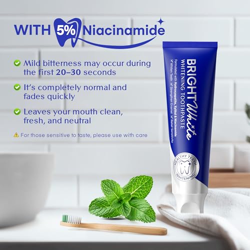 PearlSmile Hydroxyapatite Niacinamide Whitening Toothpaste – 5% Niacinamide + 10% Nano-Hydroxyapatite (nHAp) – Strengthens Enamel & Remineralizes – Fluoride-Free, 4.2oz (Pack of 1)