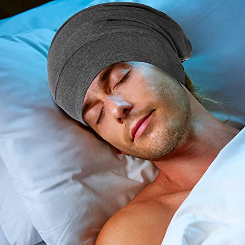 Geyoga 4 Pcs Satin Lined Sleep Bonnets Silk Sleep Caps Slouchy Beanie Hat Sleeping Head Wrap for Curly Protection Men Women(Multi-Colors)