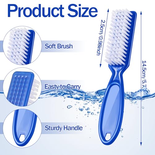 Mifoci 120 Pcs Handle Grip Nail Brush for Cleaning Fingernails Cleaner Scrub Brush Bulk Hand Cleaning Brushes Soft Stiff Bristles Pedicure Manicure Tools for Nail and Toe(Cute Color)