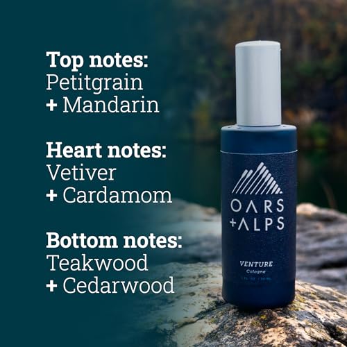 Oars + Alps Ascend Cologne and Body Spray, Blends Sunwashed Cedar with Warm Cardamom Scent, TSA Friendly, 1 Fl Oz