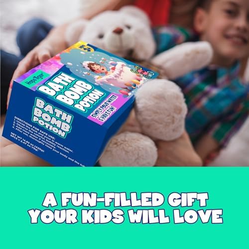 Kids Bath Bomb Potions - Fun Colorful Bubble Eruption Kits - Fizzy Color Tub Time Potion Making Experiments Kit in Flask Bottles - Magic Bubbles Foams Toys Science Gift for Boys Girls Toddlers