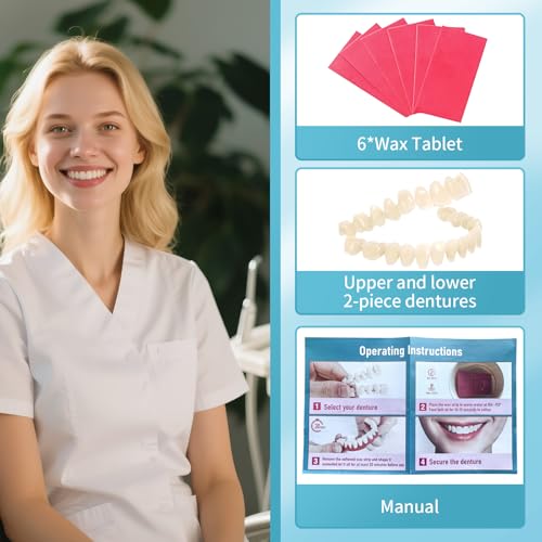 Dentures DIY Kit, Create Your Perfect Smile at Home: DIY Denture Fake Teeth Kit - Easy, Affordable, and Customizable Denture Solution-X05