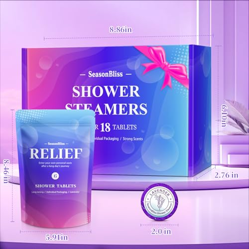Shower Steamers 18 Pack Set, Shower Bombs with 6 Charming Scents, Shower Tablets with Natural Ingredients,Self-Care & Relaxation Presents for Women and Men