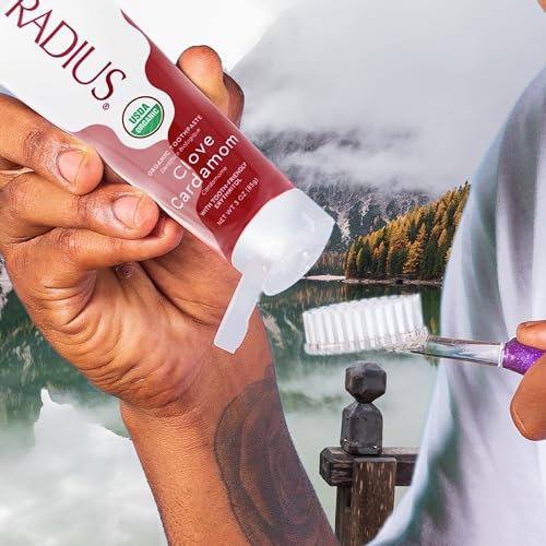 RADIUS Toothpaste, Clove Cardamom, 3 oz, USDA Organic Non-Toxic Chemical-Free Gluten-Free, Designed to Improve Gum Health & Prevent Cavities, Pack of 3