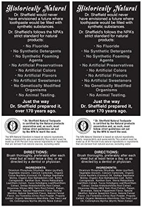 Dr. Sheffield’s Certified Natural Toothpaste (Extra-Whitening) - Great Tasting, Fluoride Free Toothpaste/Freshen Your Breath, Whiten Your Teeth, Reduce Plaque (2-Pack)