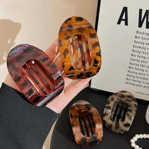 4Pcs Flat Hair Clips, Strong Hold French Flat Claw Clips for Women for Thick Thin Hair, Style Medium Classic Hair Barrettes (Set A)