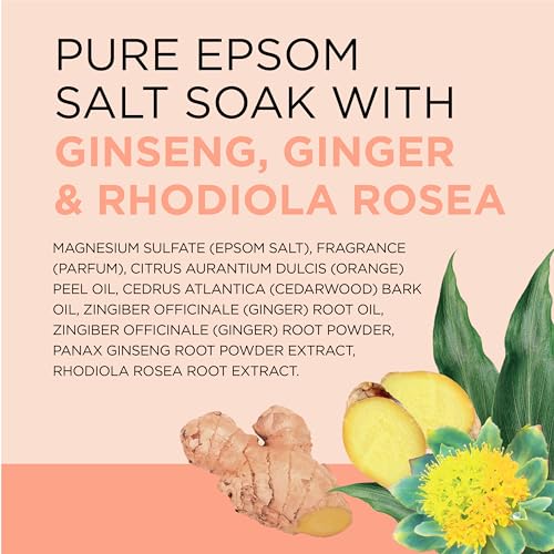 Dr Teal's Pure Epsom Salt Stress Relief with Ginseng & Ginger Essential Oils, 3 lbs (Pack of 4)