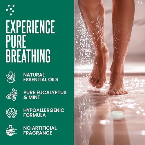 Cleverfy Eucalyptus for Shower Steamers Aromatherapy – Self-Care Shower Bombs for Sinus Relief and Nasal Congestion – 18 Tablets