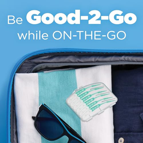 GUM Soft-Picks Advanced, Easy to Use Dental Picks for Teeth Cleaning and Gum Health, Disposable Interdental Brushes with Convenient Carry Case, Dentist Recommended Dental Picks, 60ct (6pk)