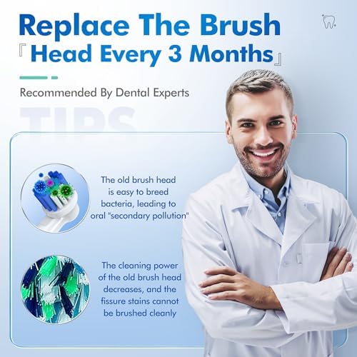 Replacement Toothbrush Heads Compatible with Oral-B Braun, Pack of 16 Professional Replacement Brush Heads for Oral-b 7000, Clean, Oral B Pro 1000, 9600, 500, 3000, 8000