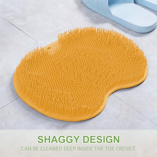 Shower Foot Scrubber Back Washer Mat, 2025 New Foot Back Cleaning Pad with Non-Slip Suction Cups, Back Exfoliating Bath Wash Pad for Women and Men (Blue)