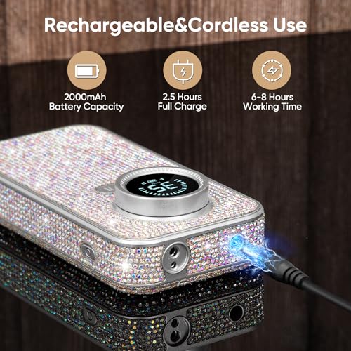 Upgrade Pro Nail Drill | Diamond Shine| 35000RPM High Tech Acrylic Fast Removal Electric Nail File | 6 Nail Drill Bits | Nail Tech Salon Use Manicure Pedicure