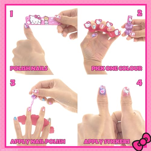 Hello Kitty Face Light-Up Makeup Vanity Set for Girls, Includes Nail, Eye and Lip Accessories, Perfect Birthday and Holiday Gift, AA Batteries Not Included, Ages 3+ by Townley Girl