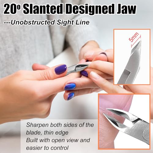 LePinko 4 Packs Upgraded Cuticle Trimmer kit, Sharp Dead Skin Clipper, Labor-saving Cuticula Remover for Fingernail Toenail, Manicure Pedicure Tool for Women Men, 5mm Jaw